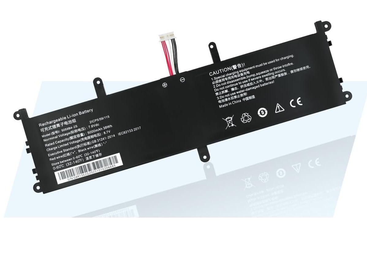 (image pour) Batterie pour 5059B4-2S Chuwi GemiBook 13.3 Inch CWI528, Pro 14 CWI529 7.6V 38Wh