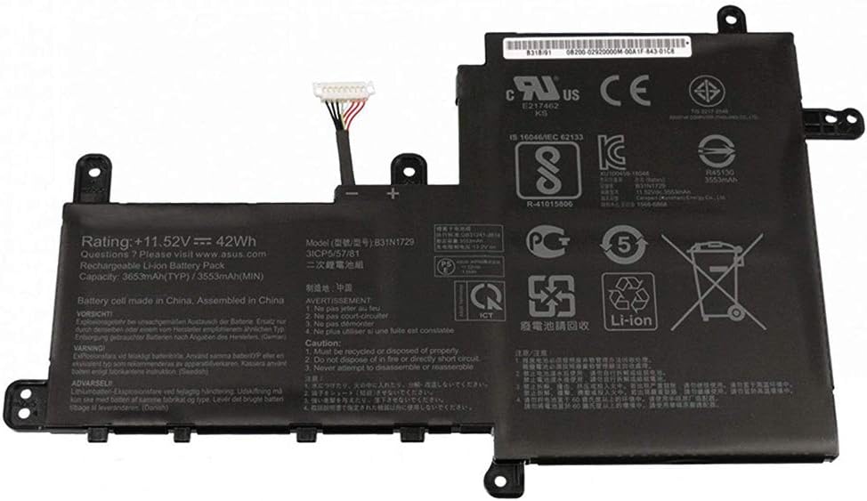 Batterie pour B31N1729 Asus VivoBook X530FN-1A X530FN-1B X530FN-1D X530FN-1E X530FN-1G X530Fmeet XN-2F 3ICP5/57/81(compatible)