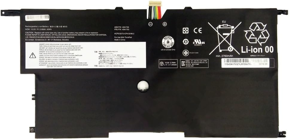 Batterie pour 15V 45Wh Lenovo Thinkpad X1 Carbon Gen 2 20A7 20A8 3444 3448 3460(compatible)